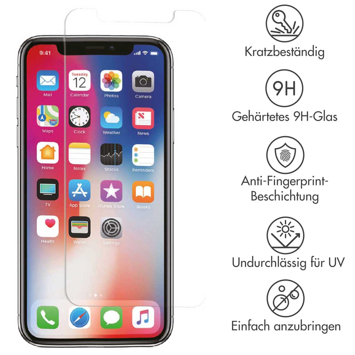 Accezz Gehard Glas Screenprotector Apple iPhone 11 Pro / Xs / X - Afbeelding 5