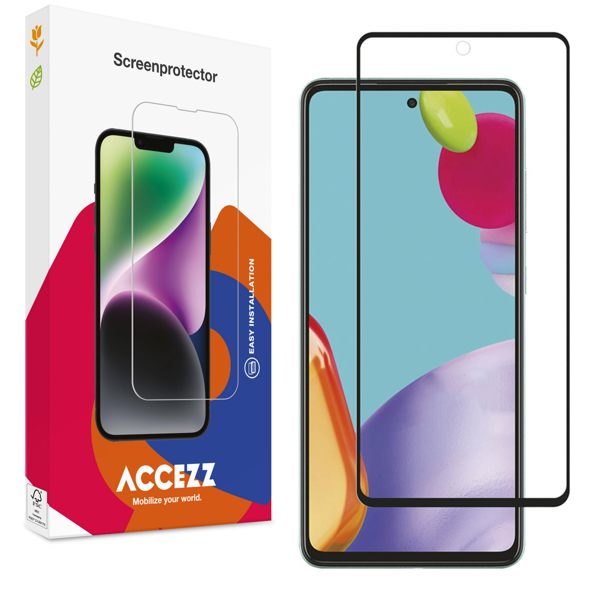 Accezz Gehard Glas Full Cover Screenprotector Samsung Galaxy A52(s) (5G/4G) / A53 - Afbeelding 2