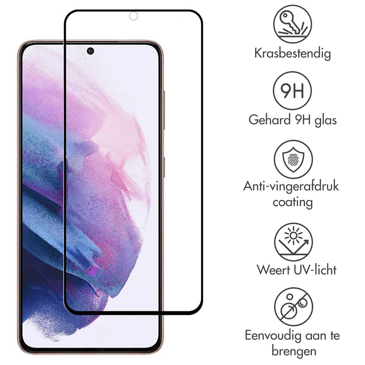 Accezz Gehard Glas Full Cover Screenprotector Samsung Galaxy S22 Plus / S23 Plus - Afbeelding 4