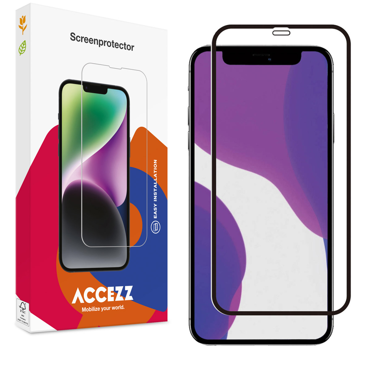 Accezz Gehard Glas Full Cover Screenprotector Apple iPhone 12 (Pro) - Afbeelding 3