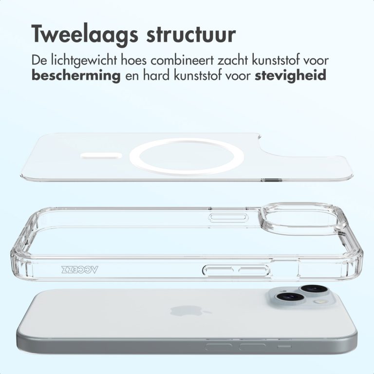 Accezz Xtreme Impact Backcover met MagSafe Apple iPhone 15 - Transparant - Afbeelding 4