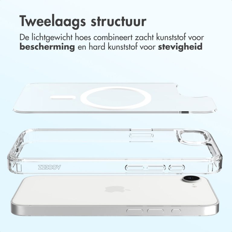 Accezz Xtreme Impact Backcover met MagSafe voor de Apple iPhone 16e - Transparant - Afbeelding 4