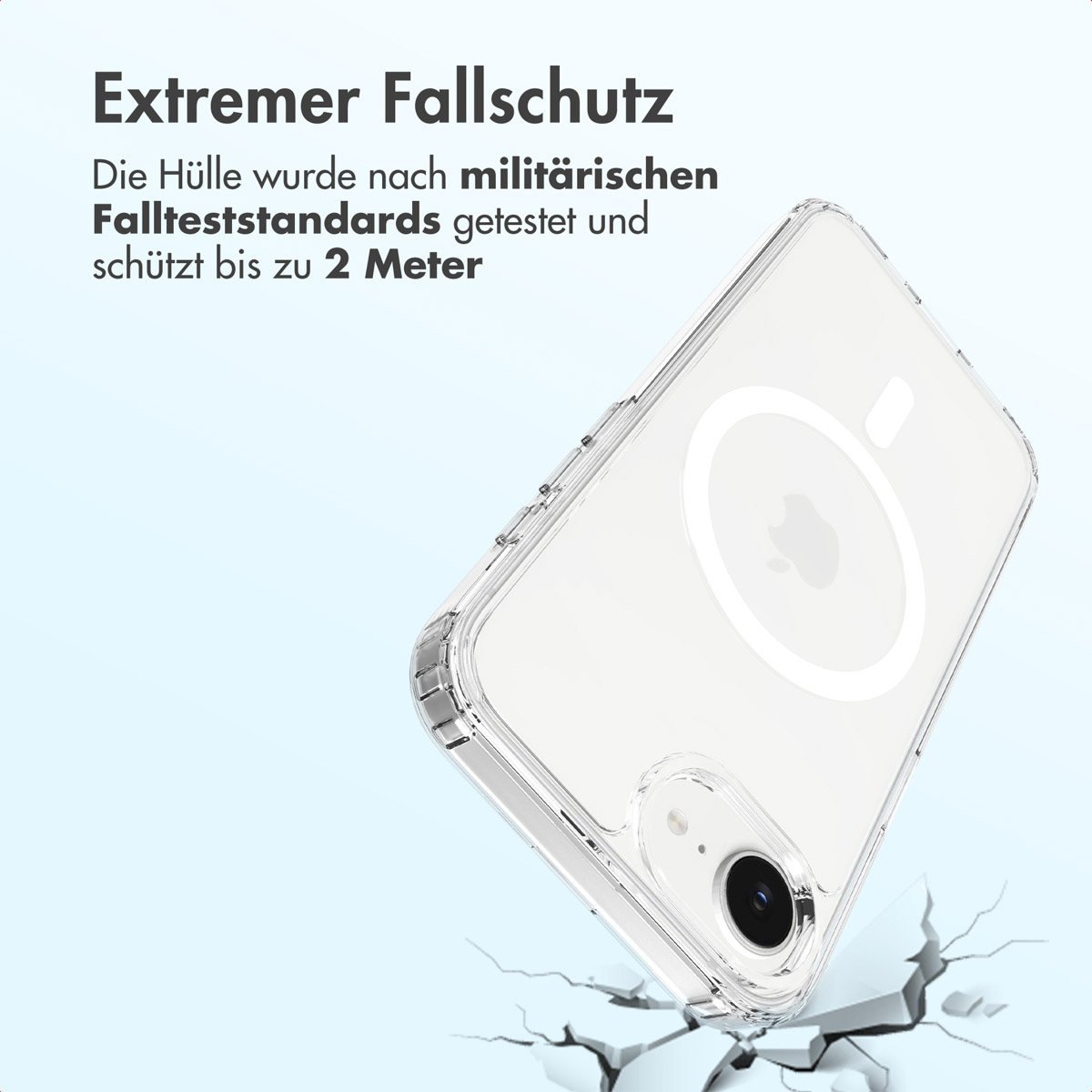 Accezz Xtreme Impact Backcover met MagSafe voor de Apple iPhone 16e - Transparant - Afbeelding 5