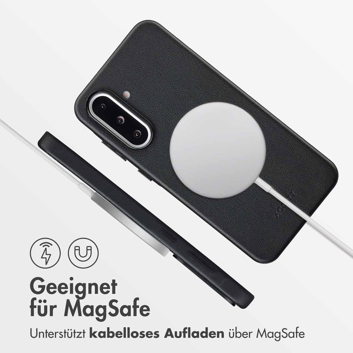 Accezz MagSafe Leather Backcover Samsung Galaxy A36 / A56 - Onyx Black - Afbeelding 7