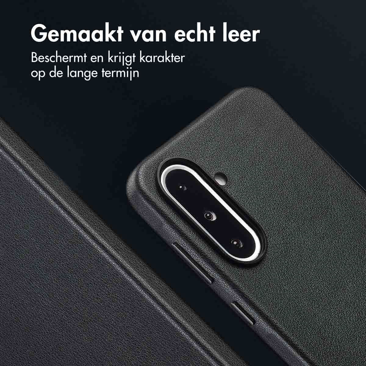 Accezz MagSafe Leather Backcover Samsung Galaxy A36 / A56 - Onyx Black - Afbeelding 4