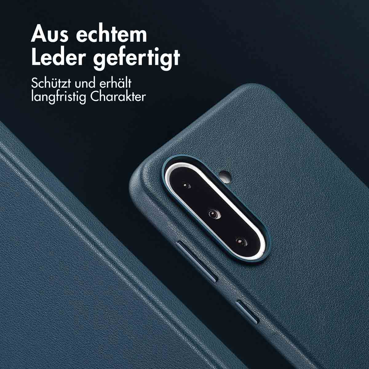 Accezz MagSafe Leather Backcover Samsung Galaxy A36 / A56 - Nightfall Blue - Afbeelding 6