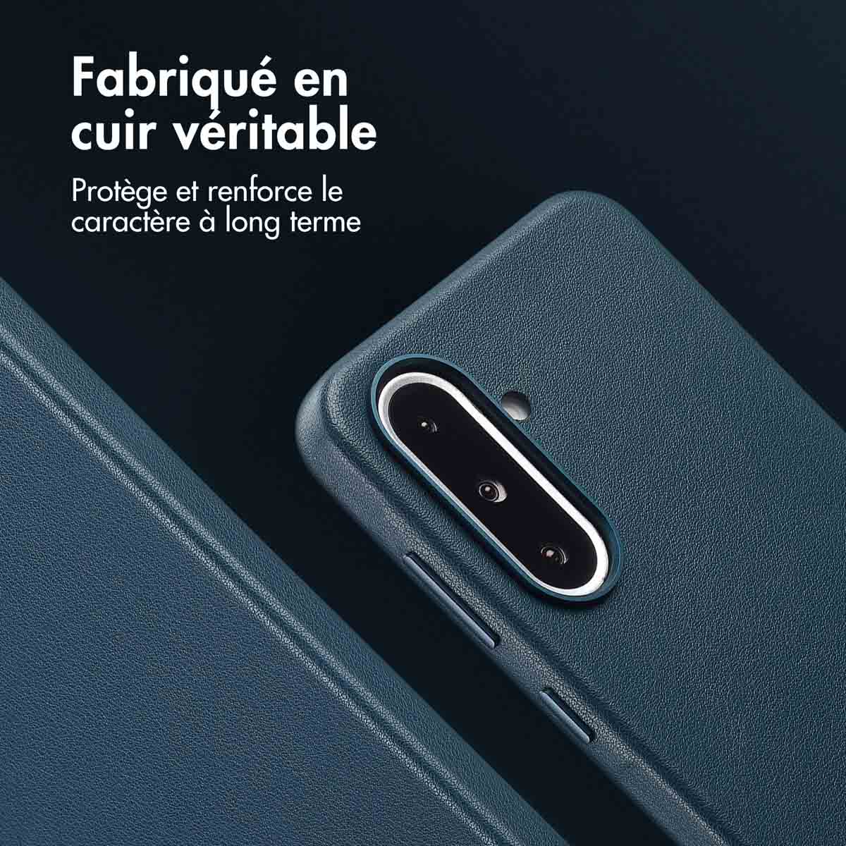 Accezz MagSafe Leather Backcover Samsung Galaxy A36 / A56 - Nightfall Blue - Afbeelding 4