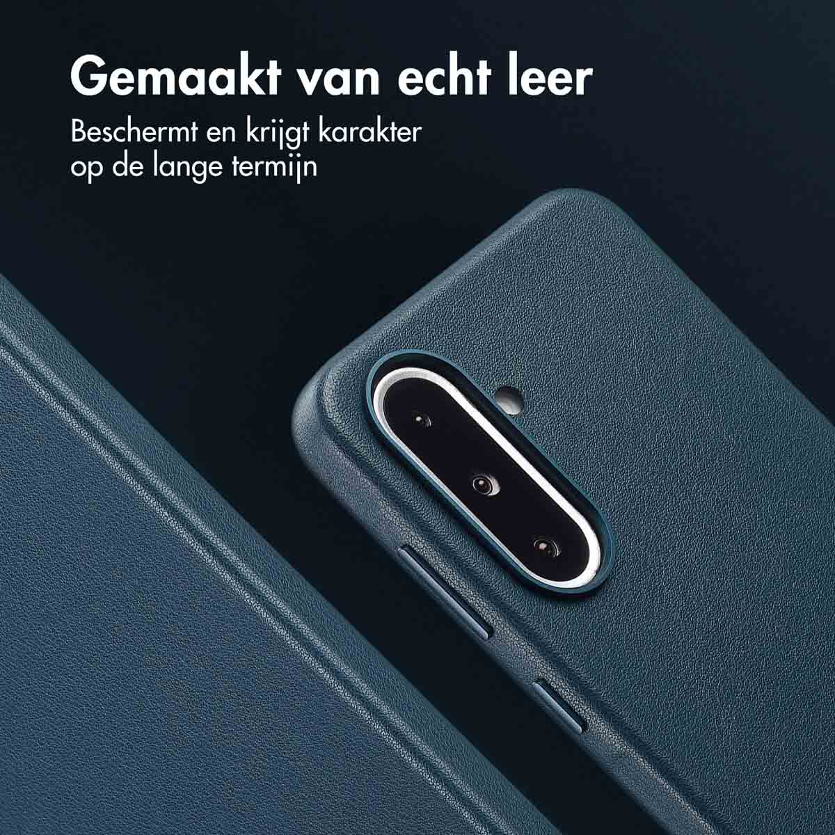 Accezz MagSafe Leather Backcover Samsung Galaxy A36 / A56 - Nightfall Blue - Afbeelding 5