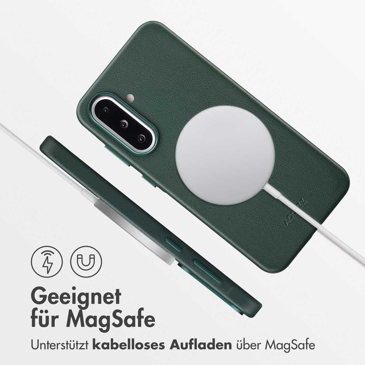 Accezz MagSafe Leather Backcover Samsung Galaxy A36 / A56 - Cedar Green - Afbeelding 9