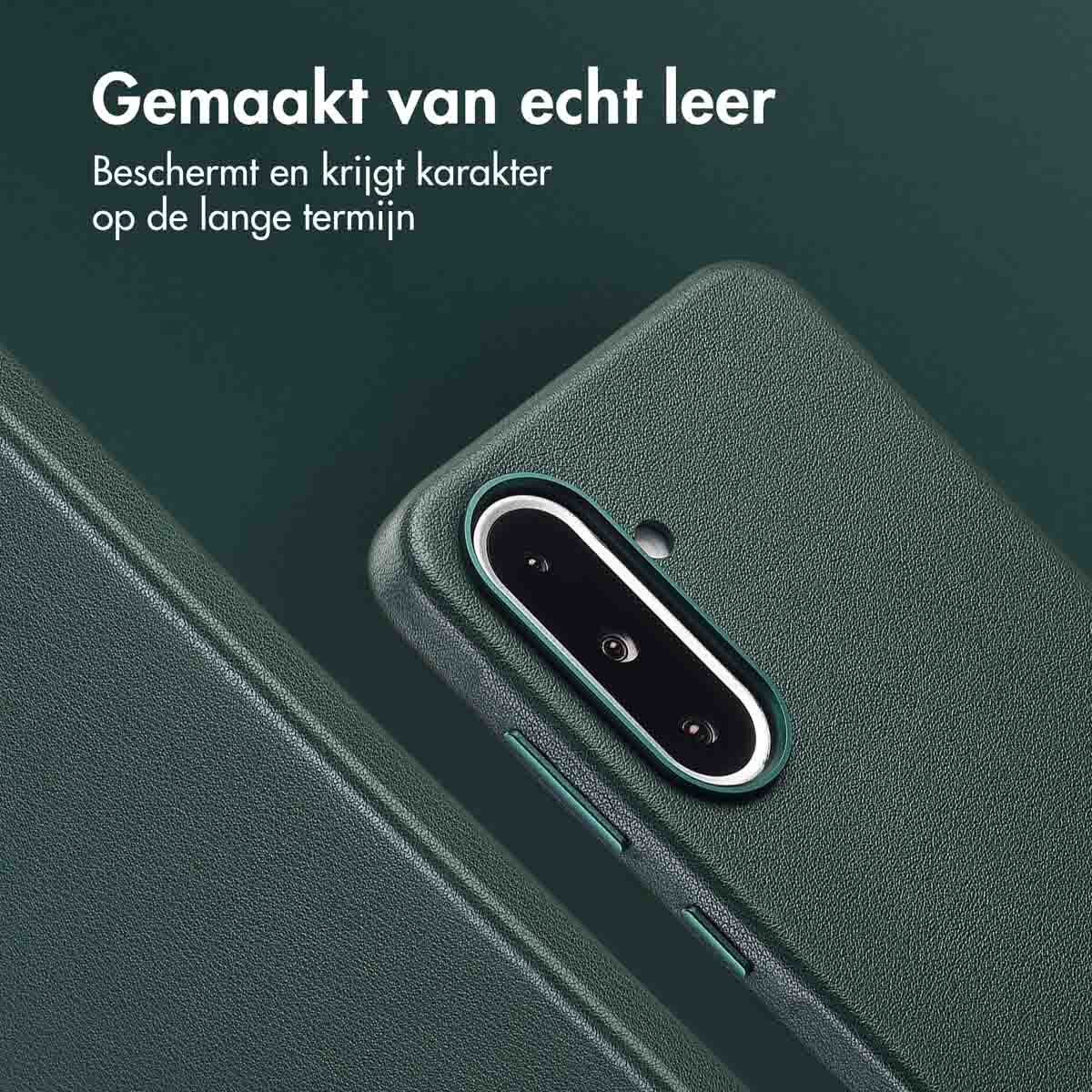 Accezz MagSafe Leather Backcover Samsung Galaxy A36 / A56 - Cedar Green - Afbeelding 5