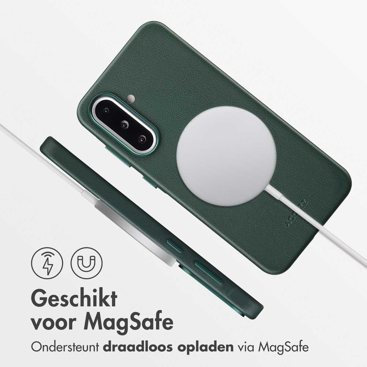 Accezz MagSafe Leather Backcover Samsung Galaxy A36 / A56 - Cedar Green - Afbeelding 8