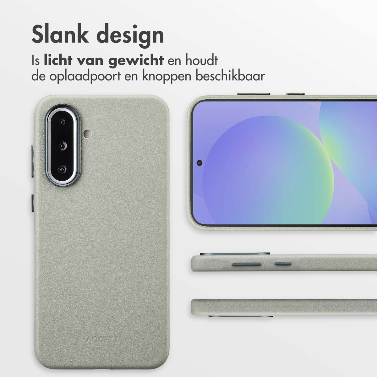 Accezz MagSafe Leather Backcover Samsung Galaxy A36 / A56 - Light Grey - Afbeelding 10