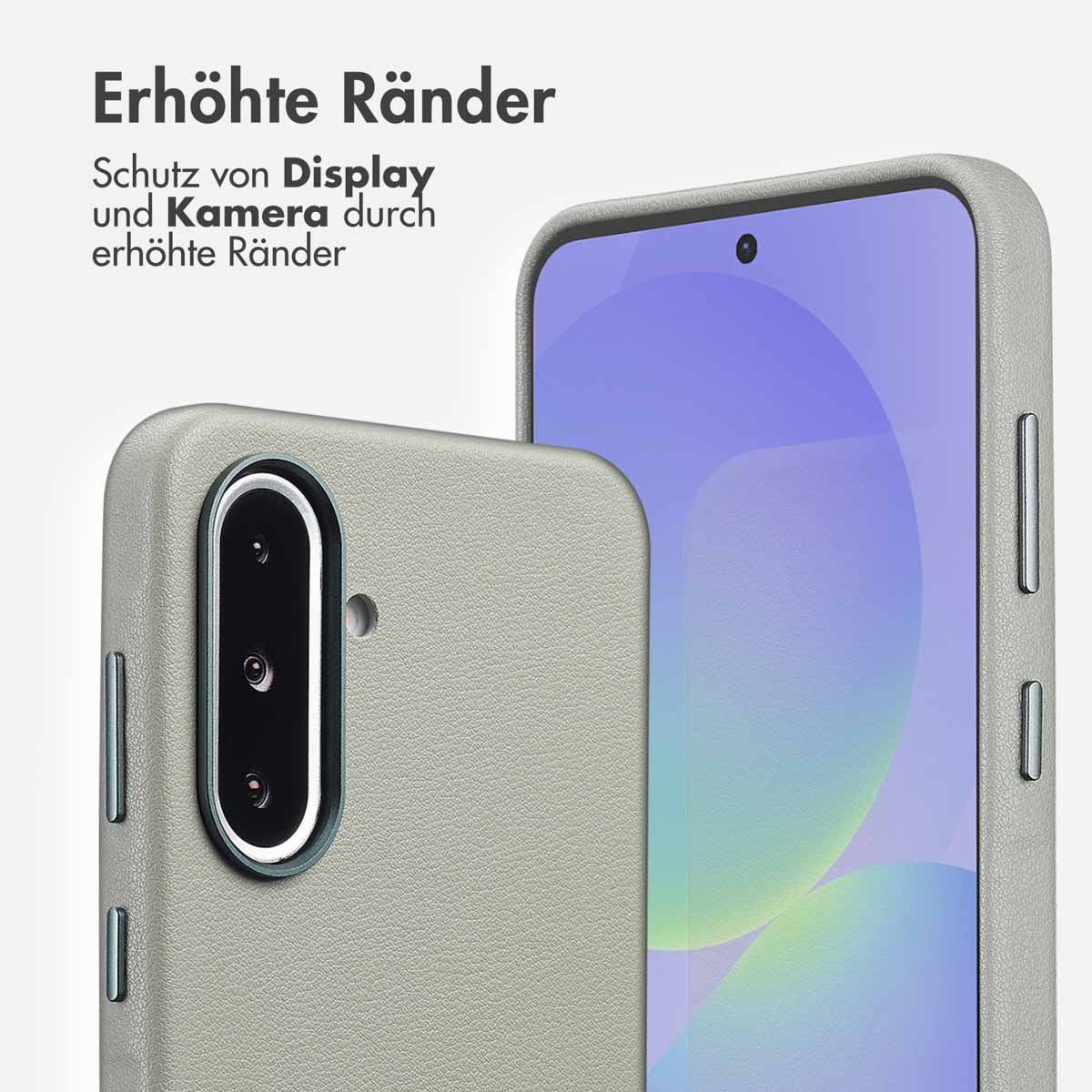 Accezz MagSafe Leather Backcover Samsung Galaxy A36 / A56 - Light Grey - Afbeelding 10