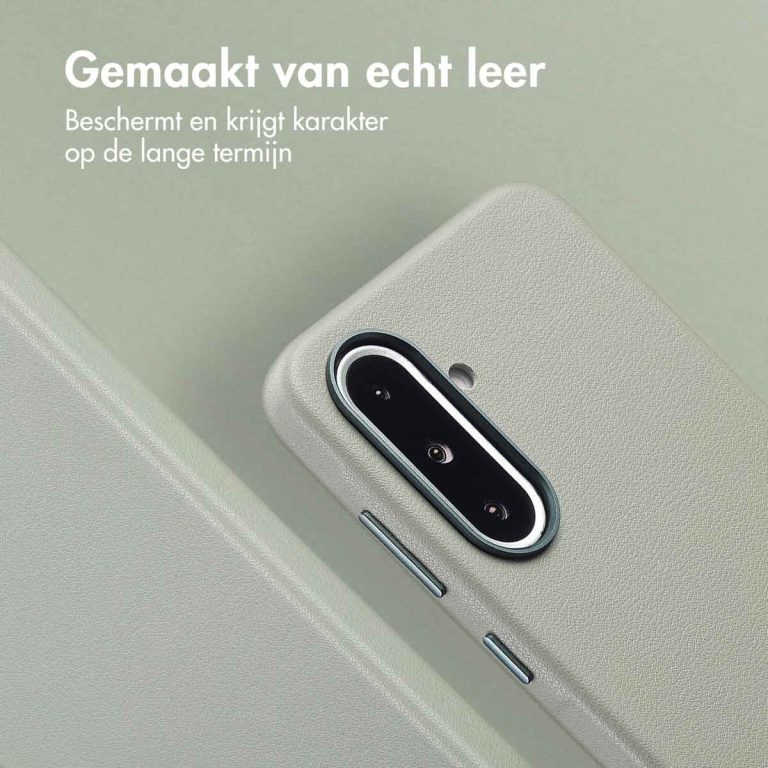 Accezz MagSafe Leather Backcover Samsung Galaxy A36 / A56 - Light Grey - Afbeelding 7