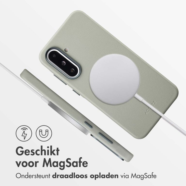 Accezz MagSafe Leather Backcover Samsung Galaxy A36 / A56 - Light Grey - Afbeelding 6