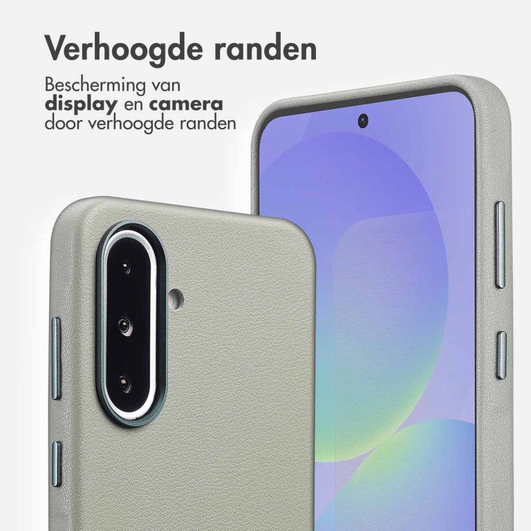 Accezz MagSafe Leather Backcover Samsung Galaxy A36 / A56 - Light Grey - Afbeelding 5