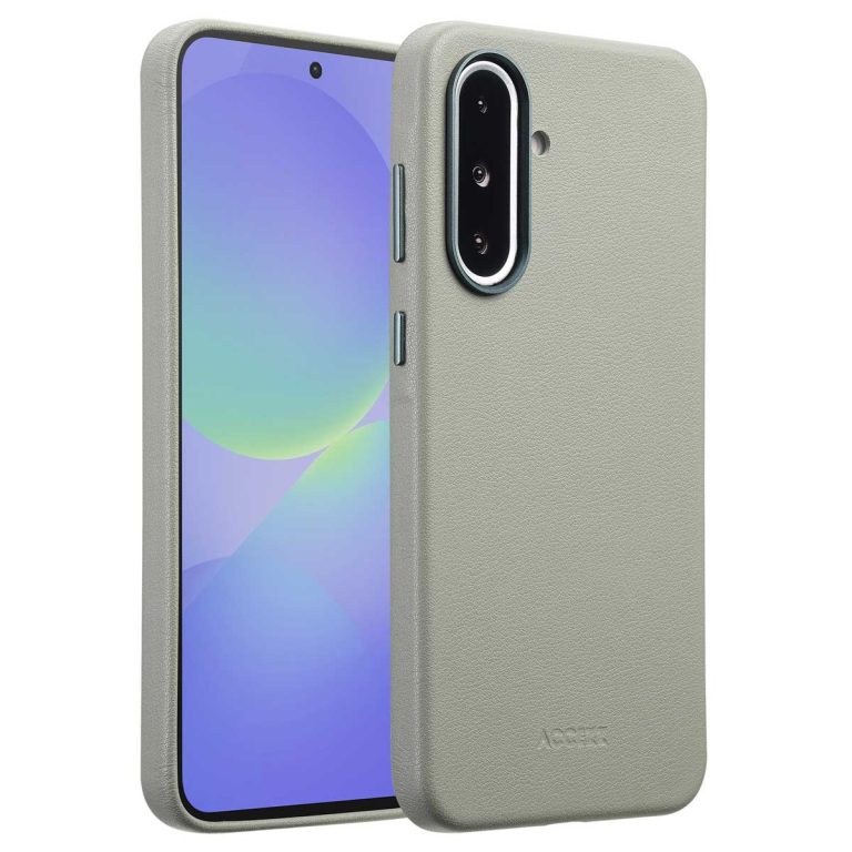 Accezz MagSafe Leather Backcover Samsung Galaxy A36 / A56 - Light Grey - Afbeelding 4