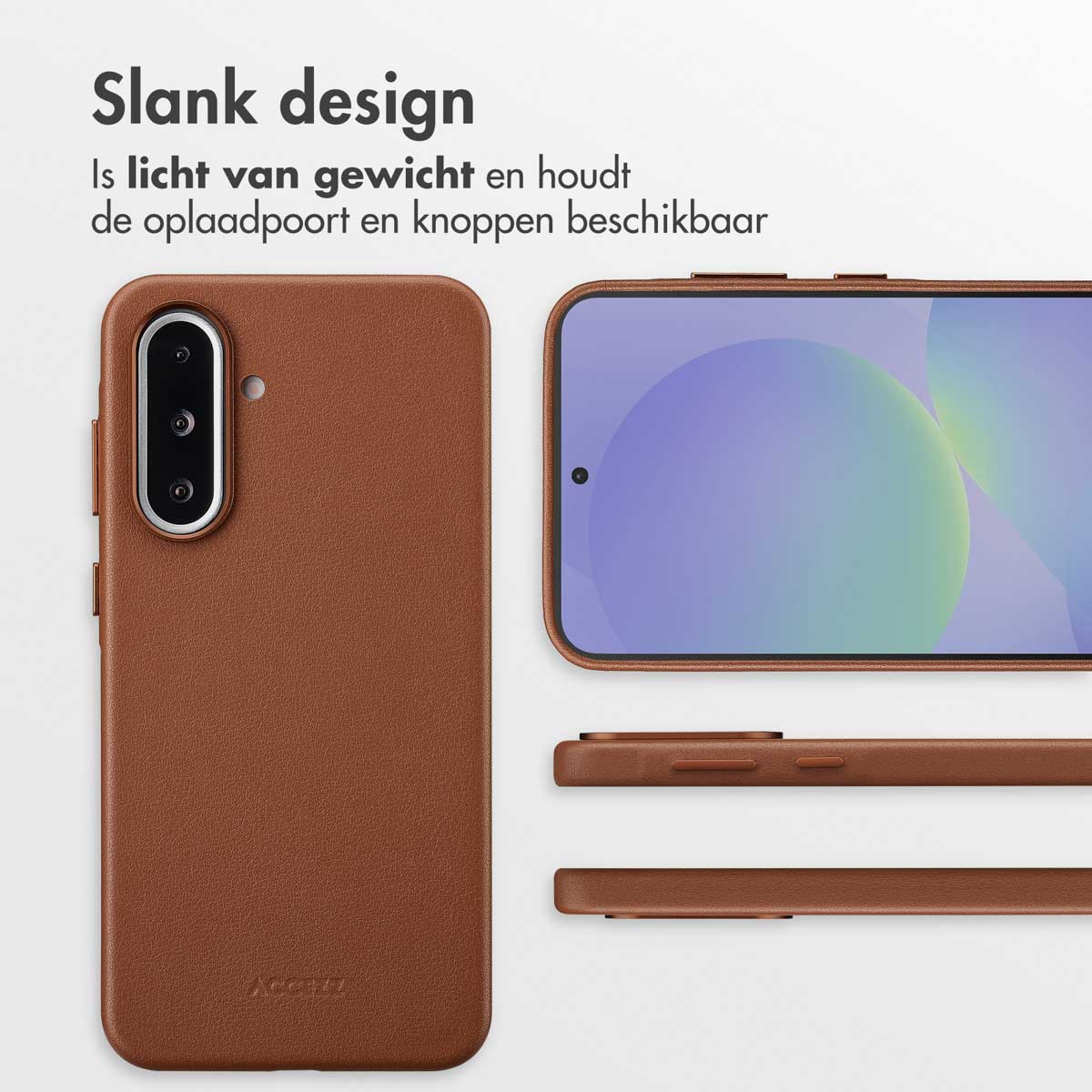 Accezz MagSafe Leather Backcover Samsung Galaxy A36 / A56 - Coffee Brown - Afbeelding 10