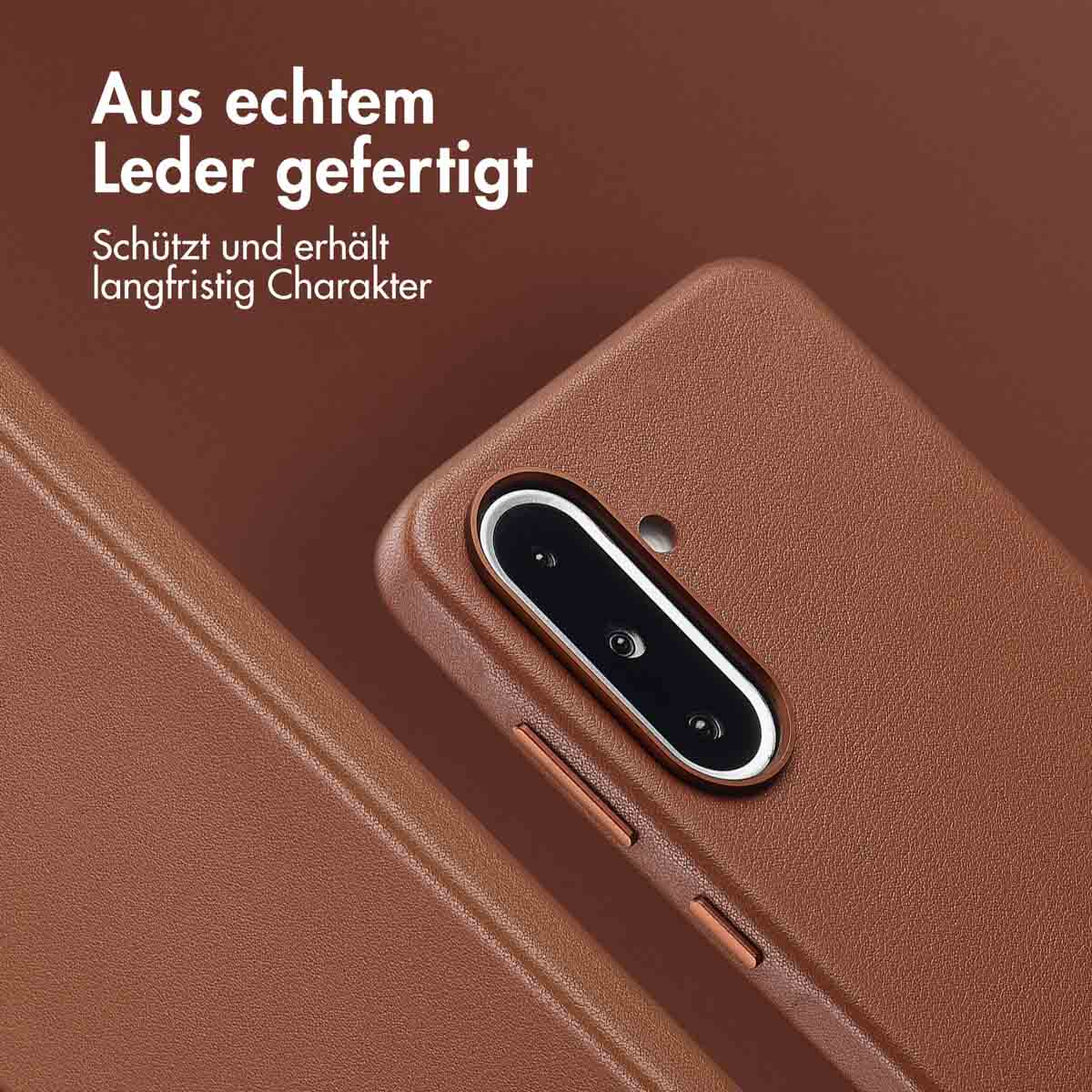 Accezz MagSafe Leather Backcover Samsung Galaxy A36 / A56 - Coffee Brown - Afbeelding 5