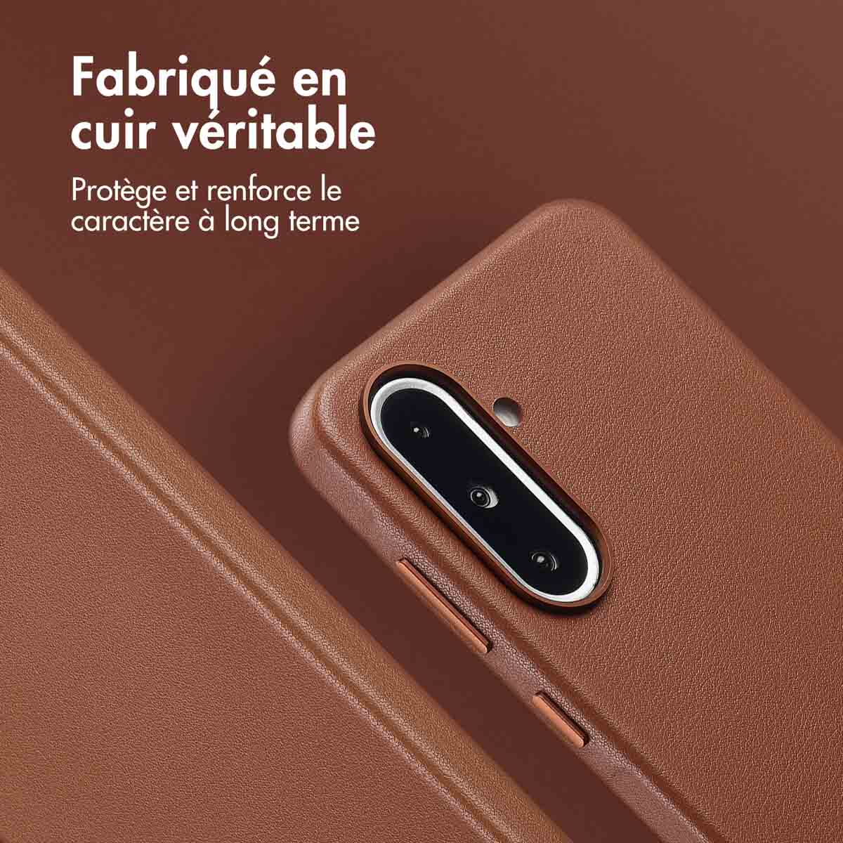 Accezz MagSafe Leather Backcover Samsung Galaxy A36 / A56 - Coffee Brown - Afbeelding 6