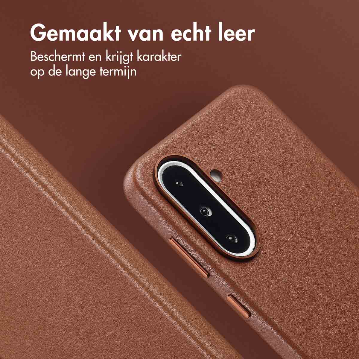 Accezz MagSafe Leather Backcover Samsung Galaxy A36 / A56 - Coffee Brown - Afbeelding 7