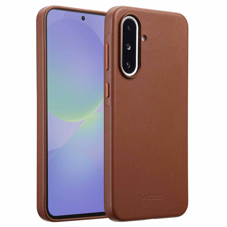 Accezz MagSafe Leather Backcover Samsung Galaxy A36 / A56 - Coffee Brown - Afbeelding 4