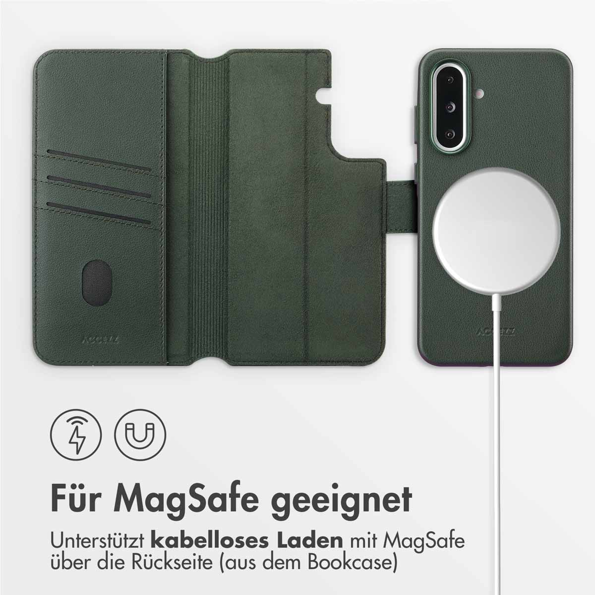 Accezz Leather Bookcase 2-in-1 met MagSafe Samsung Galaxy A36 / A56 - Cedar Green - Afbeelding 5
