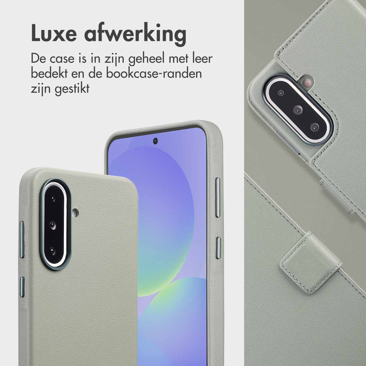 Accezz Leather Bookcase 2-in-1 met MagSafe Samsung Galaxy A36 / A56 - Light Grey - Afbeelding 6