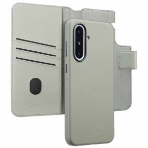 Accezz Leather Bookcase 2-in-1 met MagSafe Samsung Galaxy A36 / A56 - Light Grey