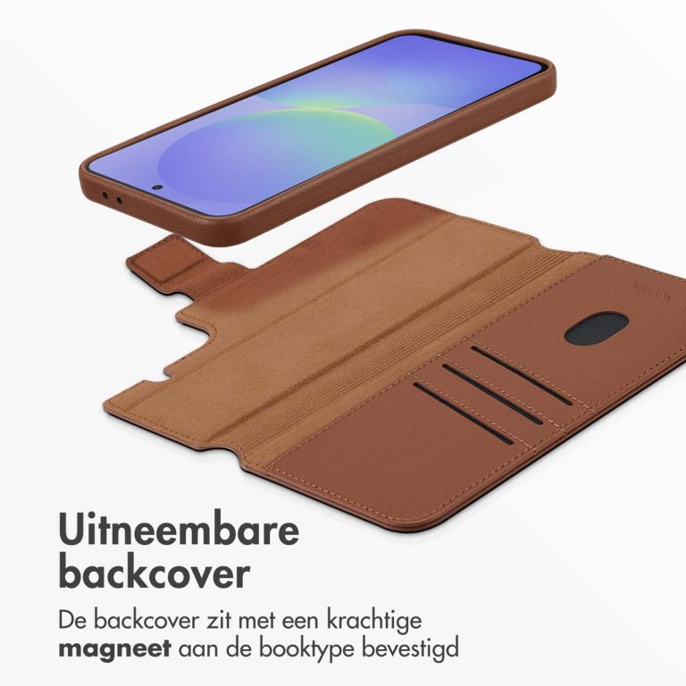 Accezz Leather Bookcase 2-in-1 met MagSafe Samsung Galaxy A36 / A56 - Coffee Brown - Afbeelding 4