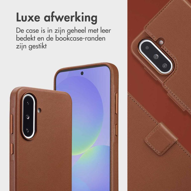 Accezz Leather Bookcase 2-in-1 met MagSafe Samsung Galaxy A36 / A56 - Coffee Brown - Afbeelding 6