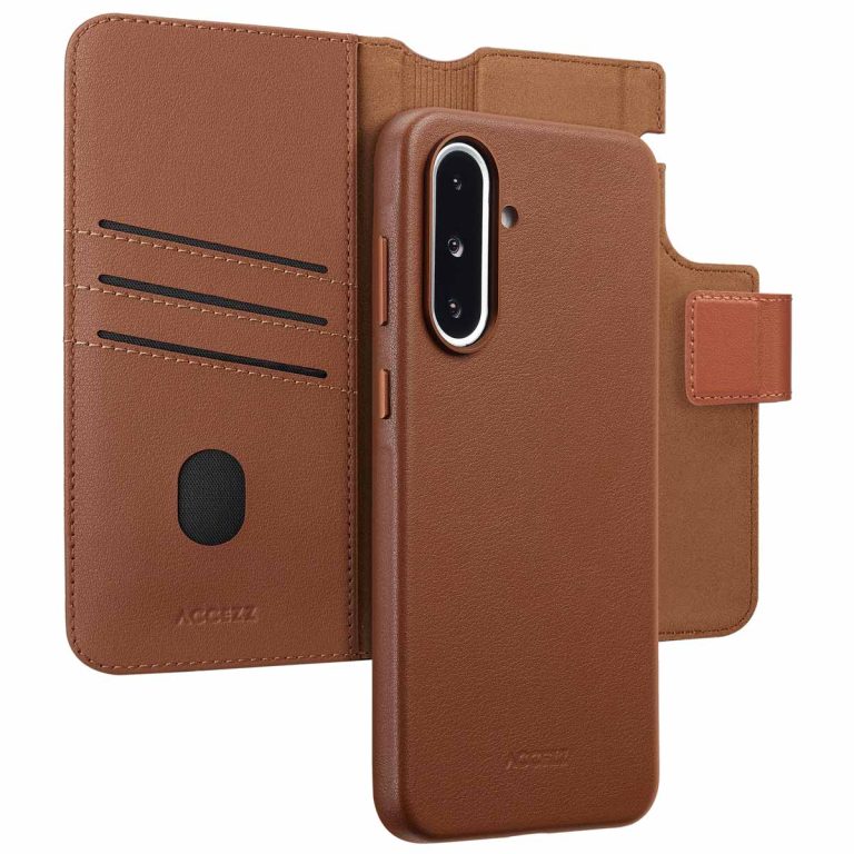 Accezz Leather Bookcase 2-in-1 met MagSafe Samsung Galaxy A36 / A56 - Coffee Brown - Afbeelding 5
