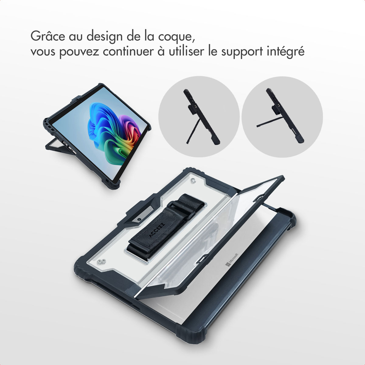 Accezz Rugged case met stand Microsoft Surface Pro 9 / Pro 10 / Pro 11 - Zwart - Afbeelding 8