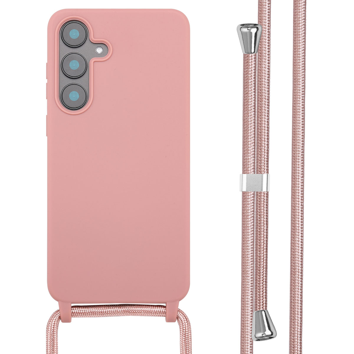imoshion Siliconen hoesje met koord Samsung Galaxy S25 FE – Sand Pink