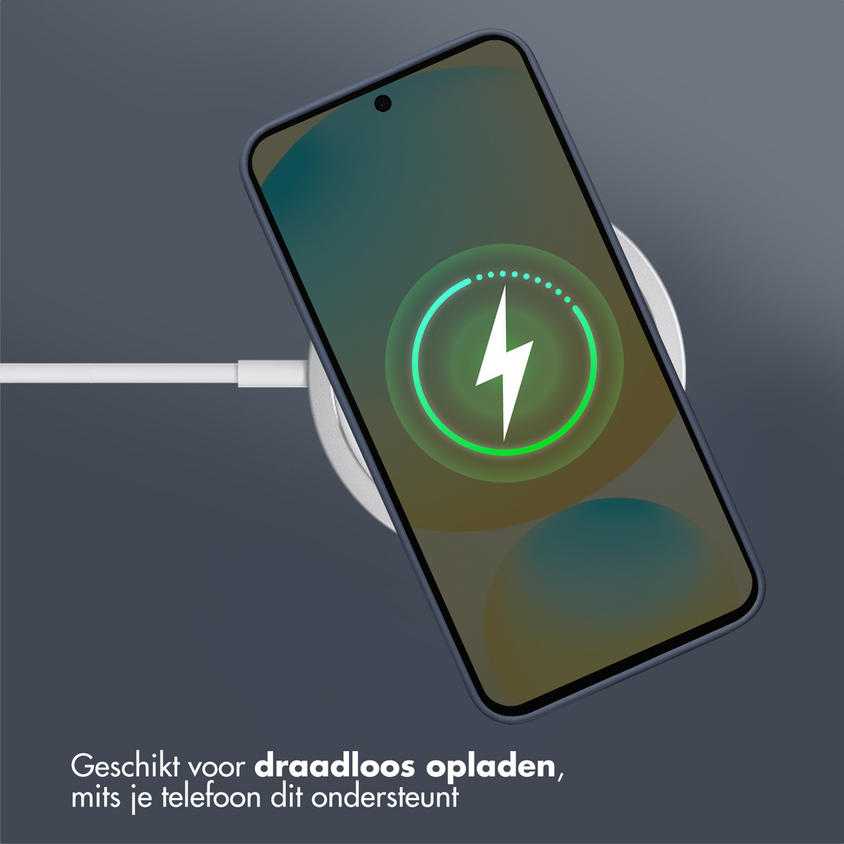 Accezz Liquid Silicone Backcover met MagSafe Samsung Galaxy S25 FE - Donkerblauw - Afbeelding 2