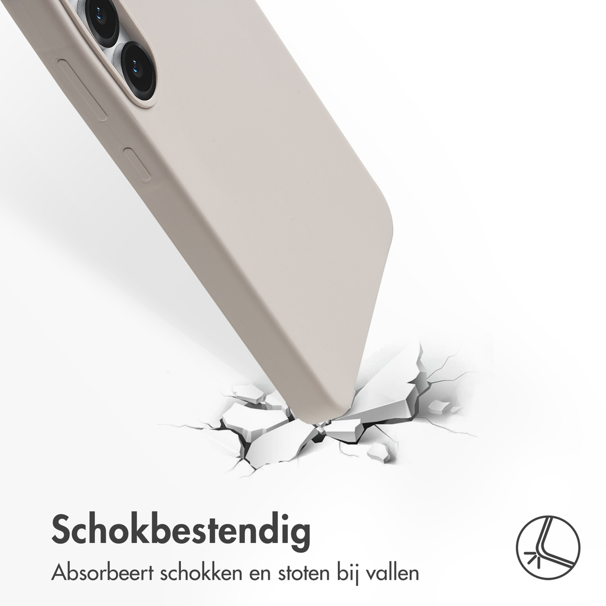 Accezz Liquid Silicone Backcover met MagSafe Samsung Galaxy S25 FE - Stone - Afbeelding 4