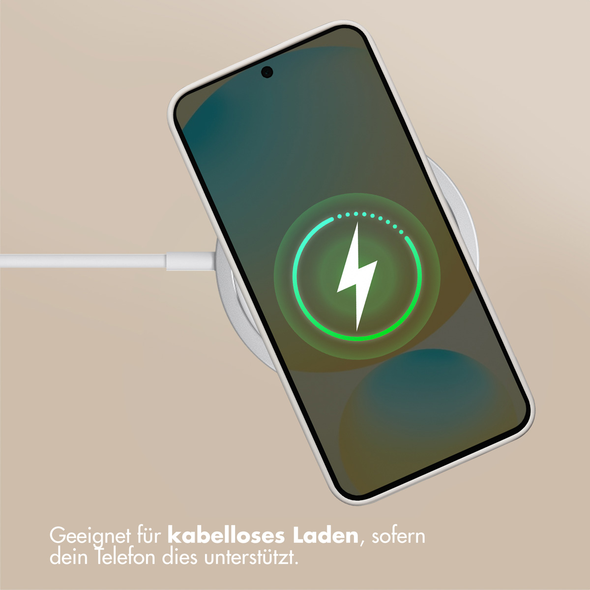 Accezz Liquid Silicone Backcover met MagSafe Samsung Galaxy S25 FE - Stone - Afbeelding 10