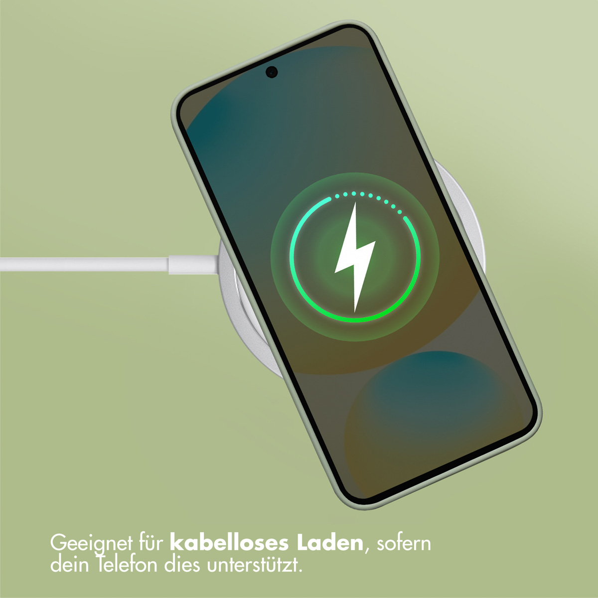 Accezz Liquid Silicone Backcover met MagSafe Samsung Galaxy S25 FE - Cooper Green - Afbeelding 10