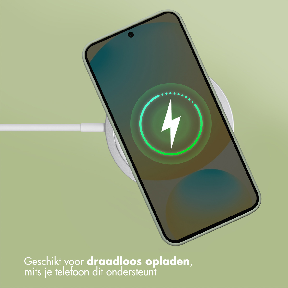 Accezz Liquid Silicone Backcover met MagSafe Samsung Galaxy S25 FE - Cooper Green - Afbeelding 2