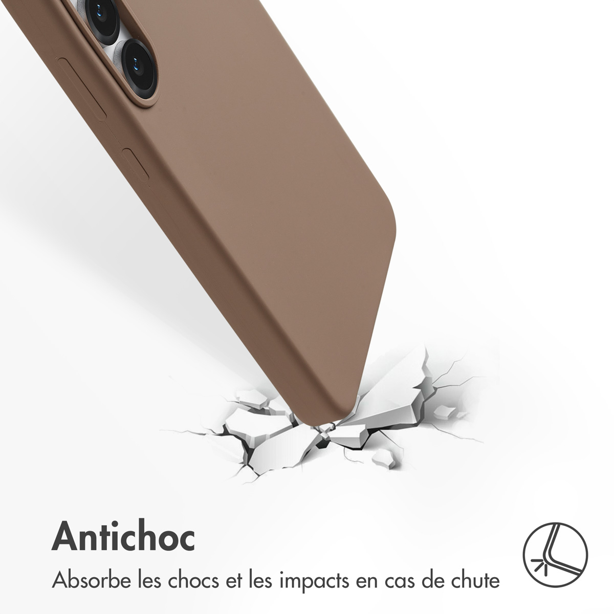 Accezz Liquid Silicone Backcover met MagSafe Samsung Galaxy S25 FE - Lichtbruin - Afbeelding 8