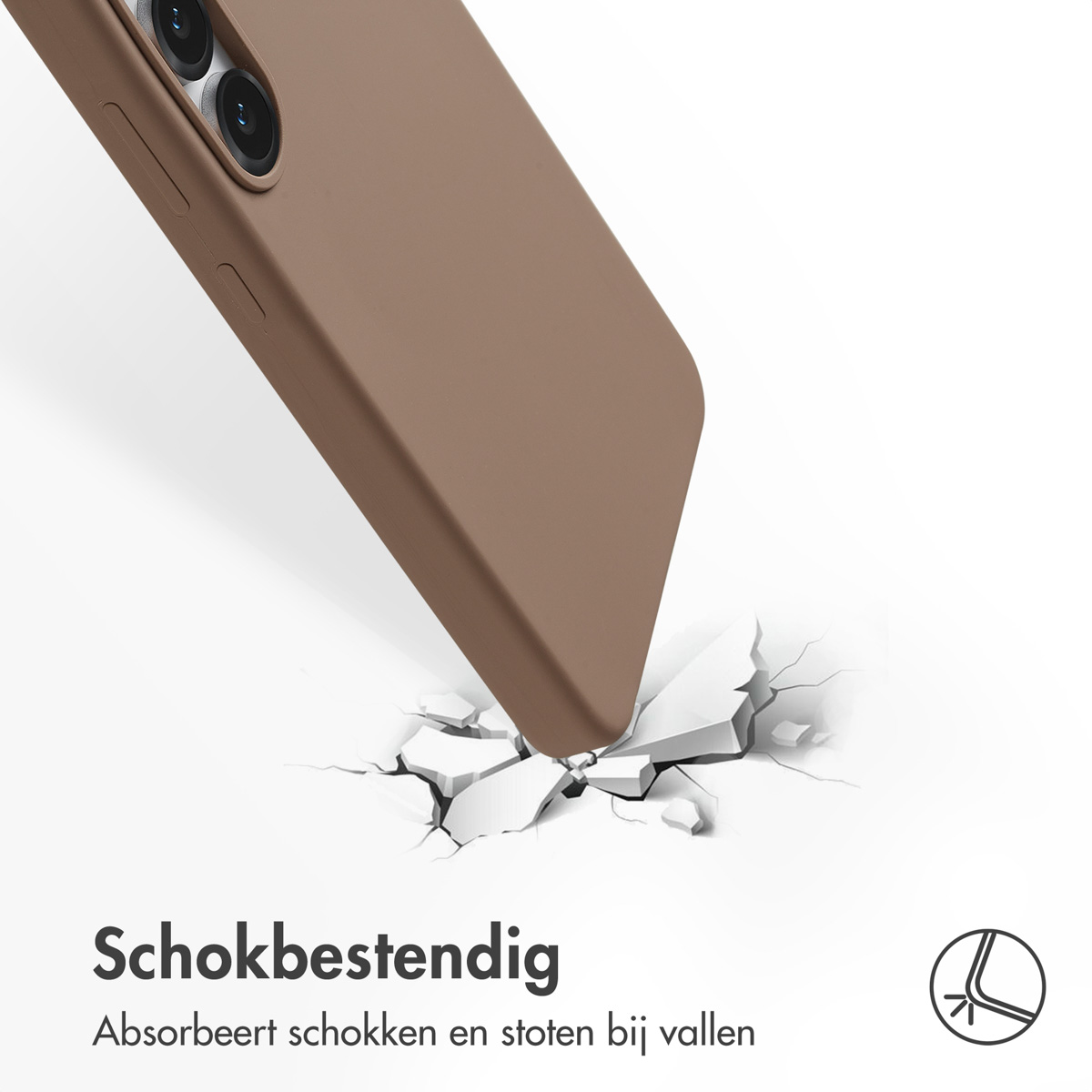 Accezz Liquid Silicone Backcover met MagSafe Samsung Galaxy S25 FE - Lichtbruin - Afbeelding 4