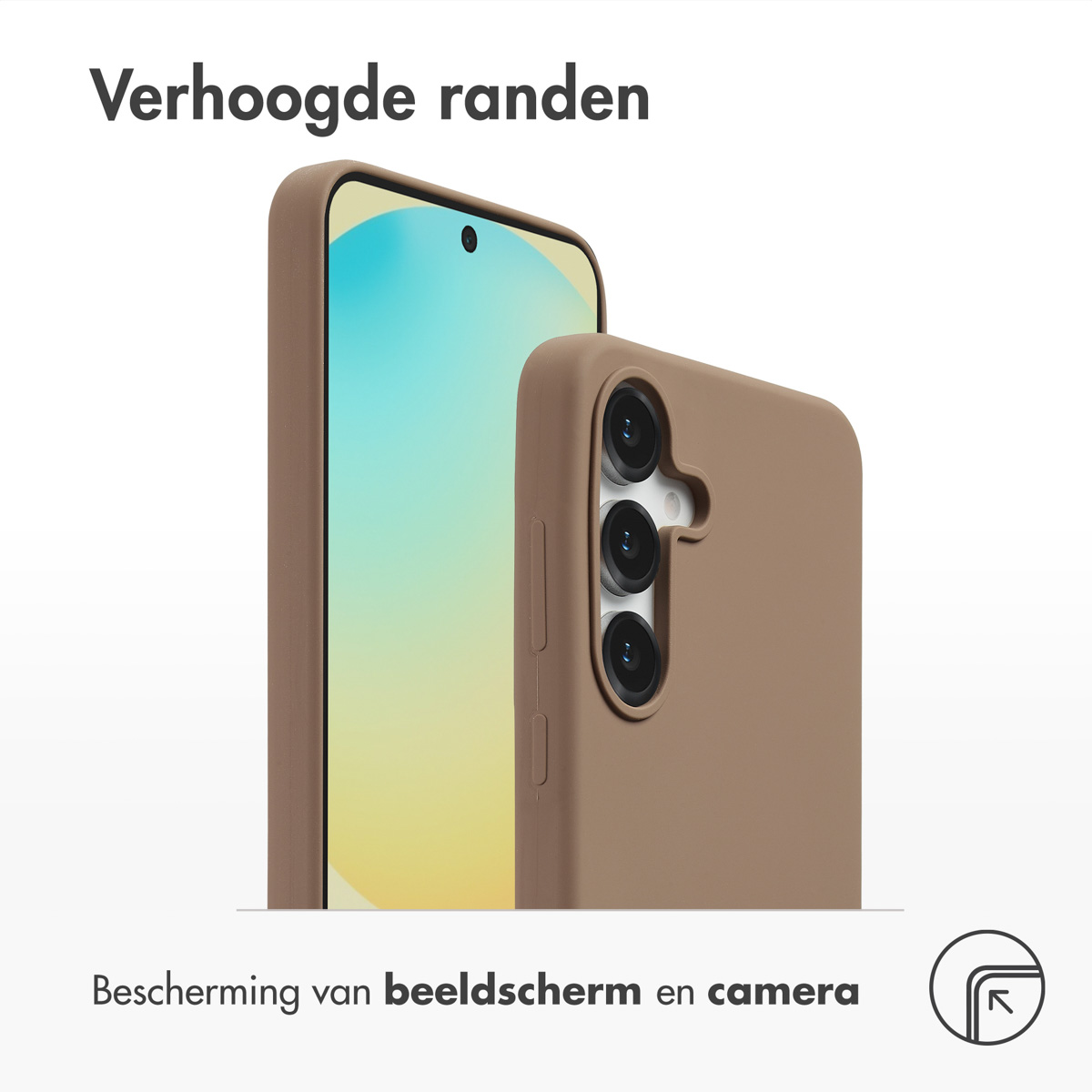 Accezz Liquid Silicone Backcover met MagSafe Samsung Galaxy S25 FE - Lichtbruin - Afbeelding 3