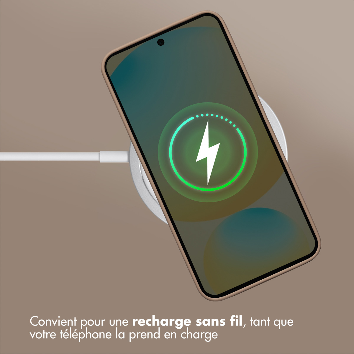 Accezz Liquid Silicone Backcover met MagSafe Samsung Galaxy S25 FE - Lichtbruin - Afbeelding 6