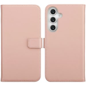 Selencia Echt Leren Bookcase Samsung Galaxy S25 FE - Dusty Pink