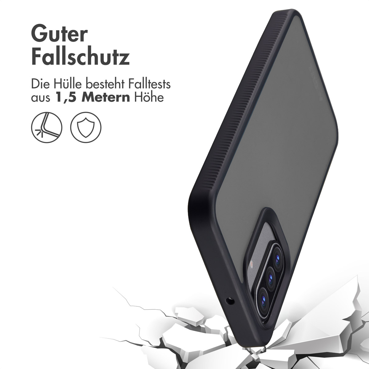 Accezz Rugged Frosted Backcover Samsung Galaxy A17 - Zwart - Afbeelding 10