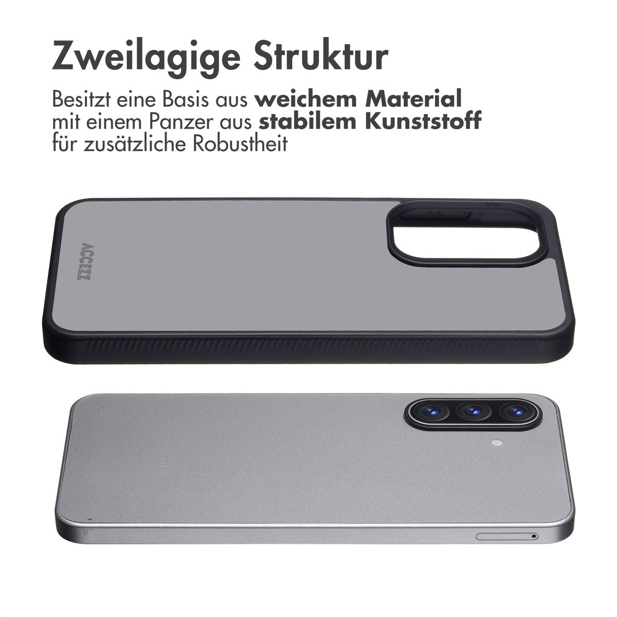 Accezz Rugged Frosted Backcover Samsung Galaxy A17 - Zwart - Afbeelding 5