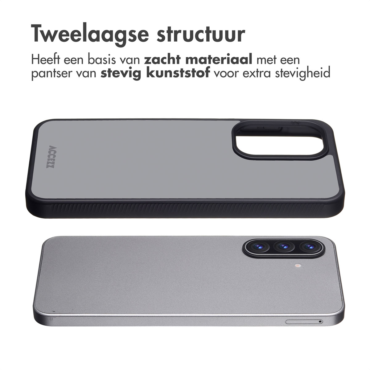 Accezz Rugged Frosted Backcover Samsung Galaxy A17 - Zwart - Afbeelding 6