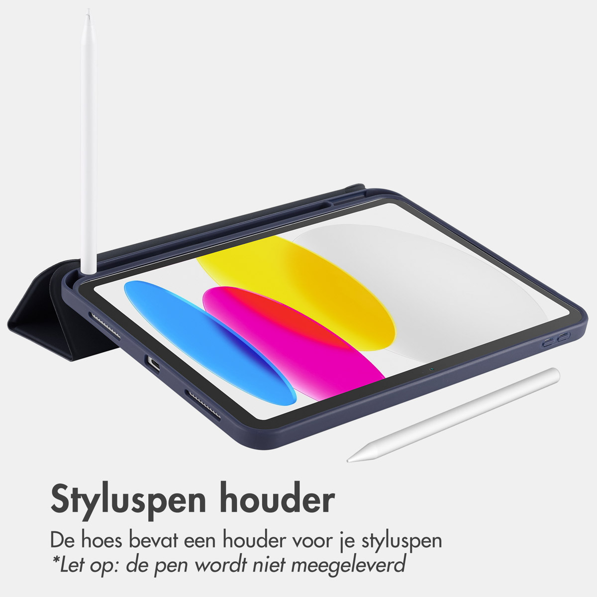 Accezz Smart Silicone Bookcase Apple iPad 11 (2025) 11 inch A16 / iPad 10 (2022) 10.9 inch - Donkerblauw - Afbeelding 10