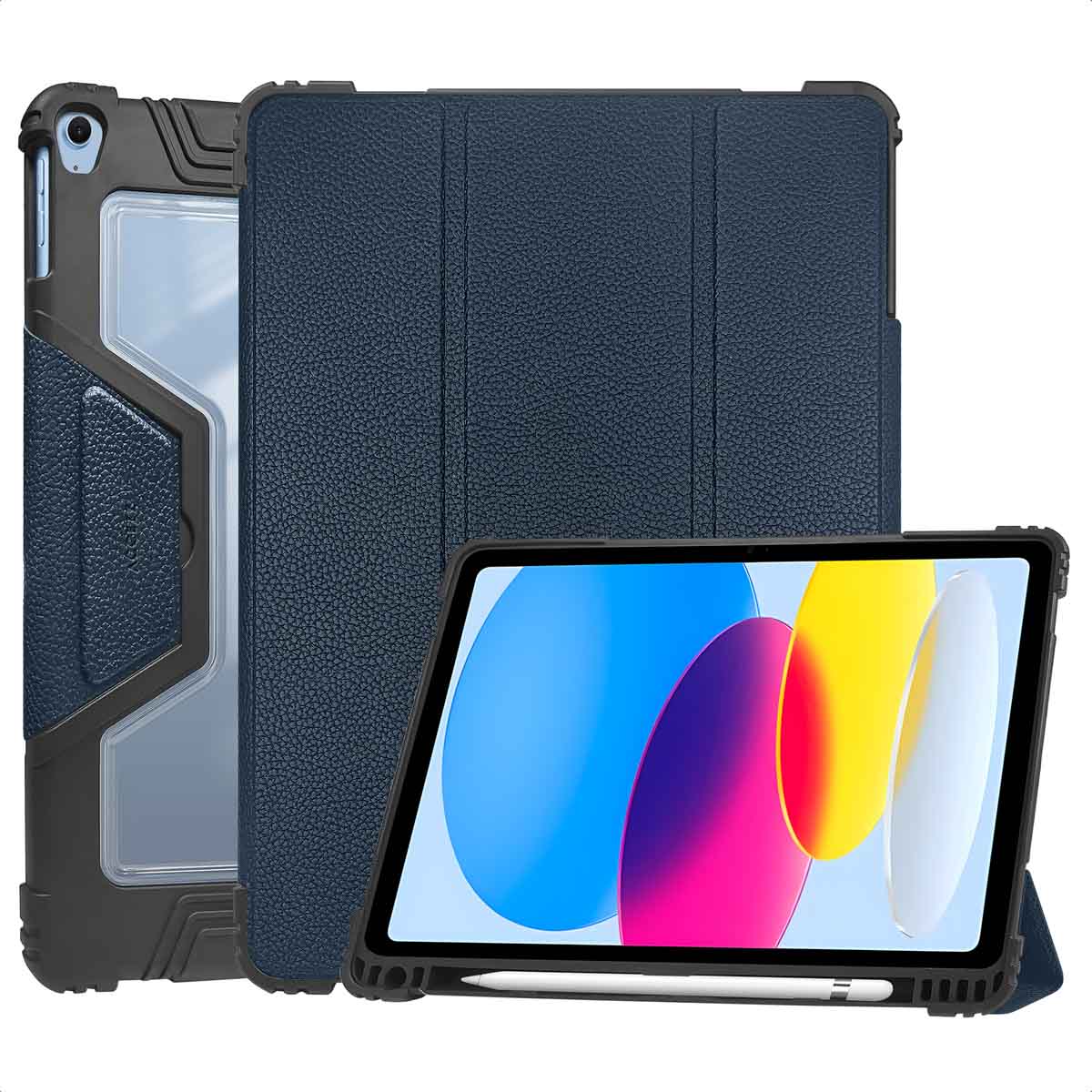 Accezz Rugged Trifold Bookcase Apple iPad 11 (2025) 11 inch A16 / iPad 10 (2022) 10.9 inch - Donkerblauw - Afbeelding 3