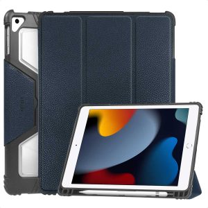 Accezz Rugged Trifold Bookcase Apple iPad 9 (2021) 10.2 inch / iPad 8 (2020) 10.2 inch / iPad 7 (2019) 10.2 inch - Donkerblauw